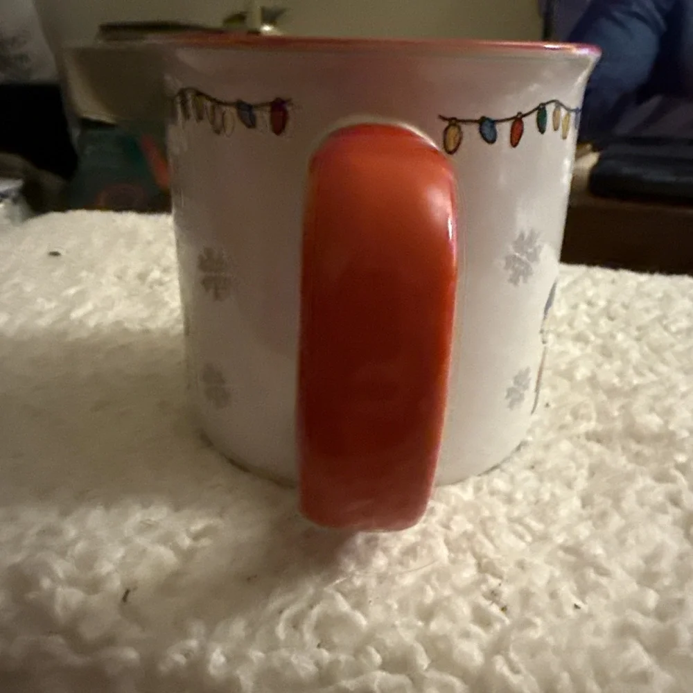 Large Coffee Peanuts Mug Christmas Lights,Snowman Charlie Brown Lucy Snoopy ETC